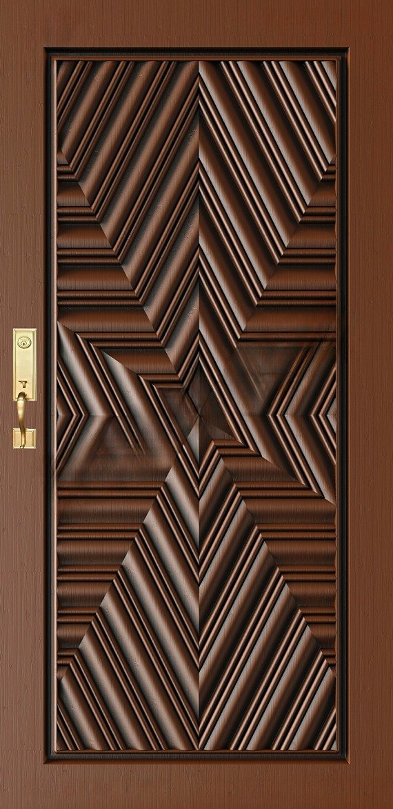 Doors - SKY-66 Geometric Star 3D Relief Carving Design